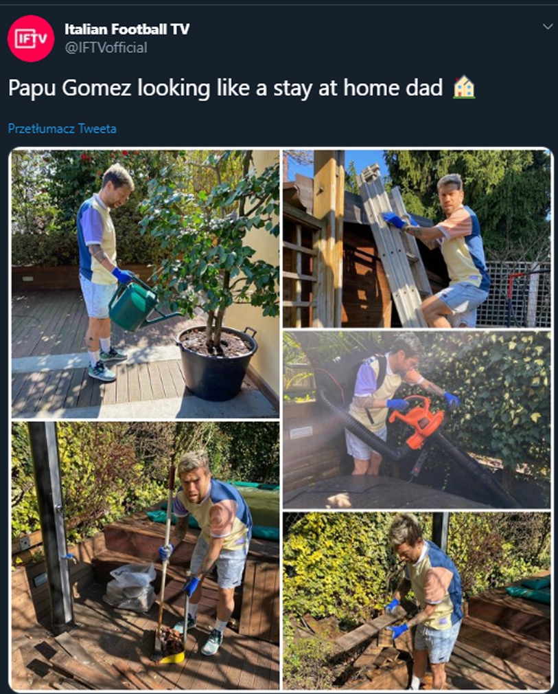 Tak Papu Gomez spędza wolny czas... :D